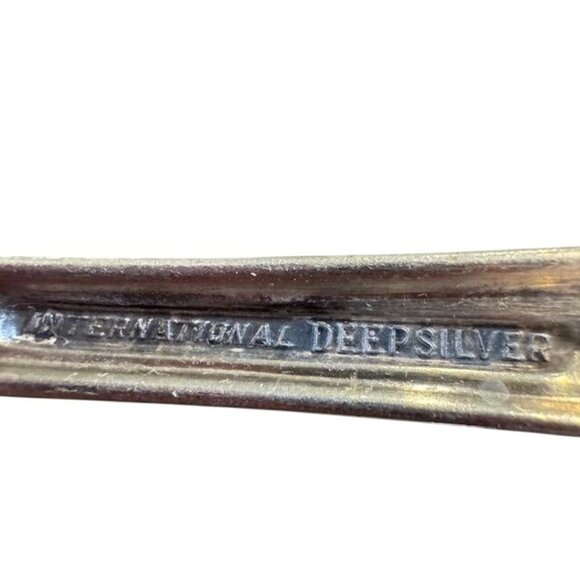 Vintage Silver Plated Salad Serving Spoon & Fork Set With Elegant Design - Picture 7 of 11